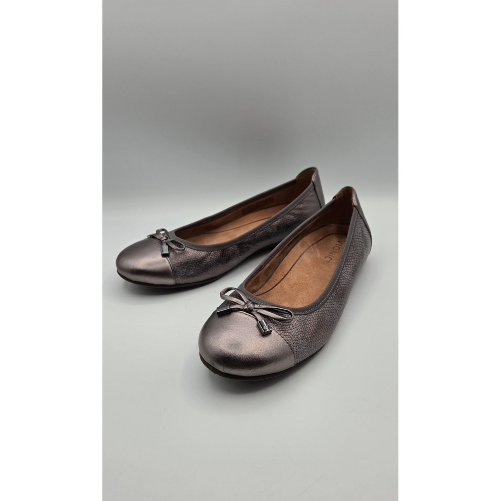 Vionic Metallic Pewter Ballet Flats